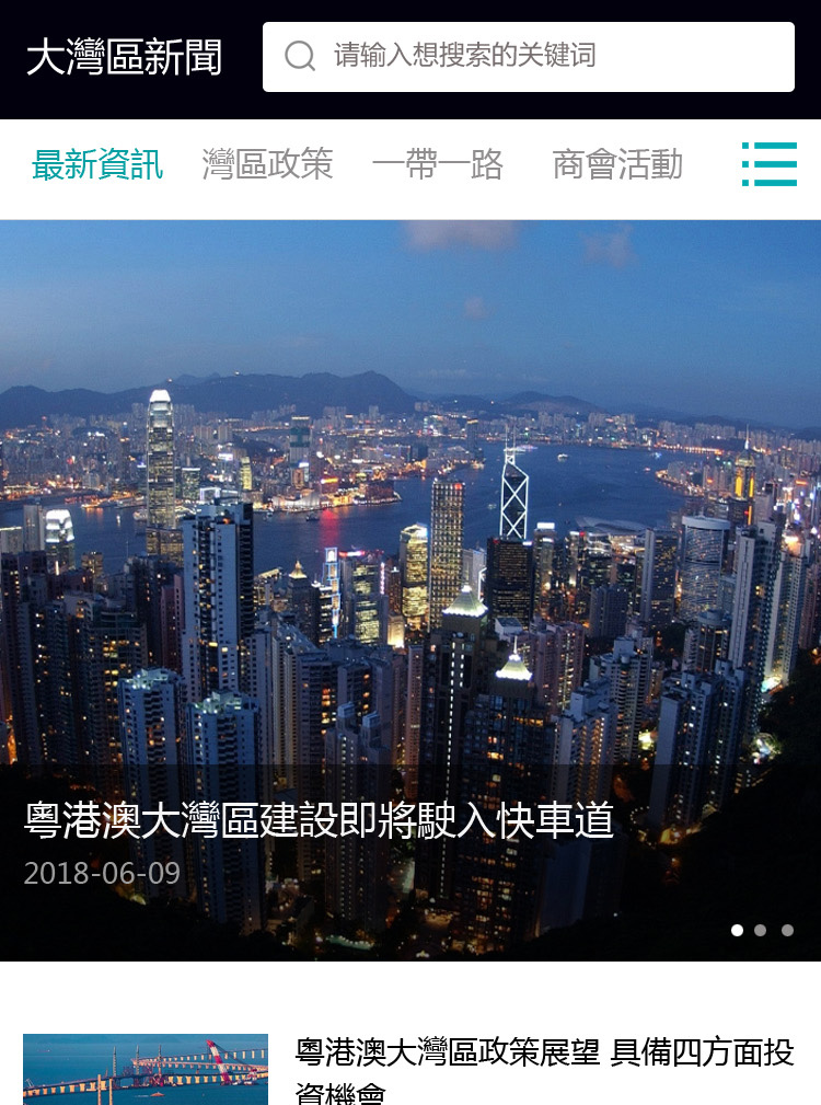 大灣區新聞網網站案例圖片0