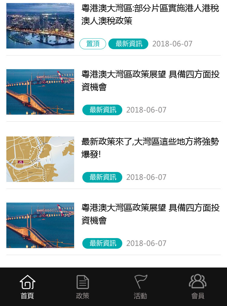大灣區新聞網網站案例圖片3