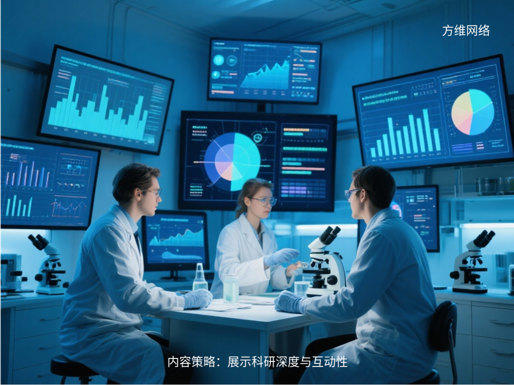 內容策略：展示科研深度與互動性